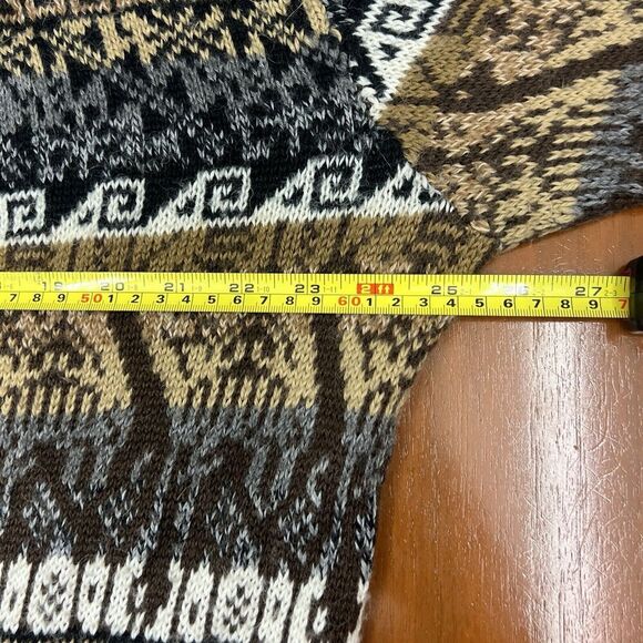 Peruvian Alpaca Connection 100% Alpaca Cardigan Sweater Artsy Boho Tribal XL - Picture 14 of 16